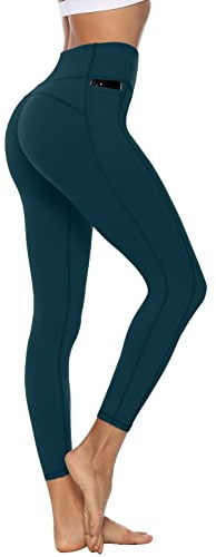 Persit Damen Sport Leggins mit Taschen, Blickdicht Sporthose Yogahose Streetwear