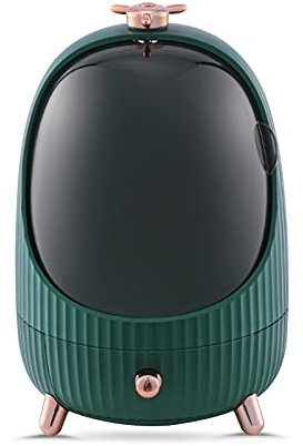 Galatée Make-up-Organizer mit LED-Licht, Schubladen, Schmuck, Kunststoff, Aufbewahrungsbox für Kosmetik, Staubschutz, Behälter für zu Hause, Größe M – Grün