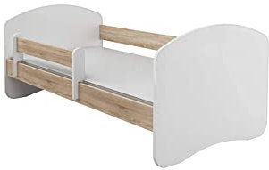 BDW Kinderbett mit Matratze - NEU, 140/160/180/190 Kinder (Eiche Sonoma, 140x70)