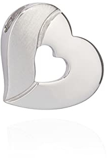 NKlaus Kettenanhänger kleines Herz 925 Silber 15,4mm teilmatt anlaufgeschütztes Amulett 9924
