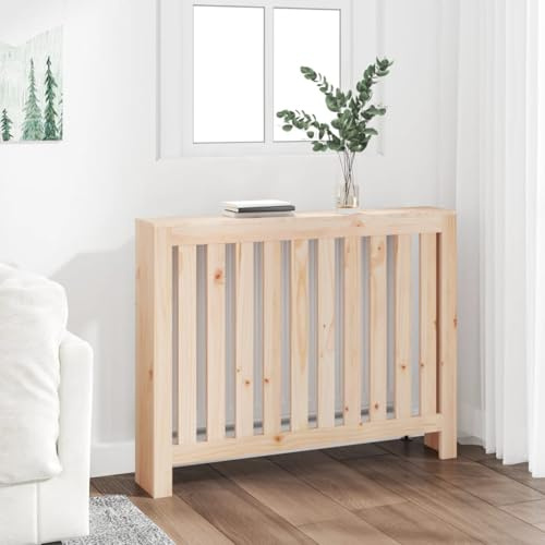 HOMIUSE 108,5x19x84 cm Heizkörper Verkleidung Heizung Heizkörper Abdeckung Landhausstil Heizungsabdeckung Heizungsverkleidung für Schlafzimmer Wohnzimmer Radiator Cover Braun Massivholz Kiefer