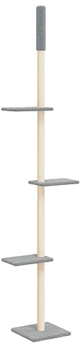 vidaXL Kratzbaum Deckenhoch Hellgrau 267,5-297,5 cm