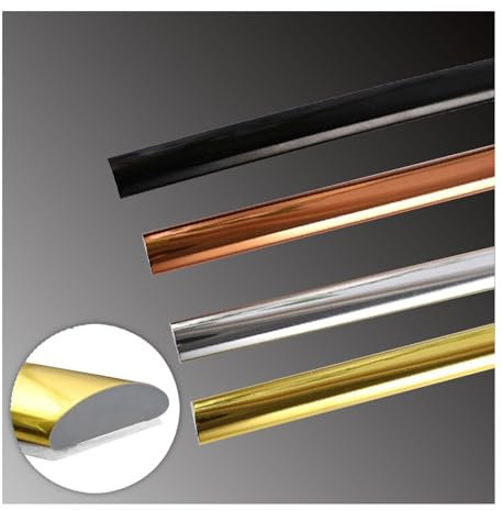 Moulure Adhesive Moulure Plafond Kit Moulure Murale Adhesive Baguette De Finition Corniche Plafond Baguette Angle Mur,Pour Mur,Plafond,Sol,Carrelage (Noir 6m*8mm)