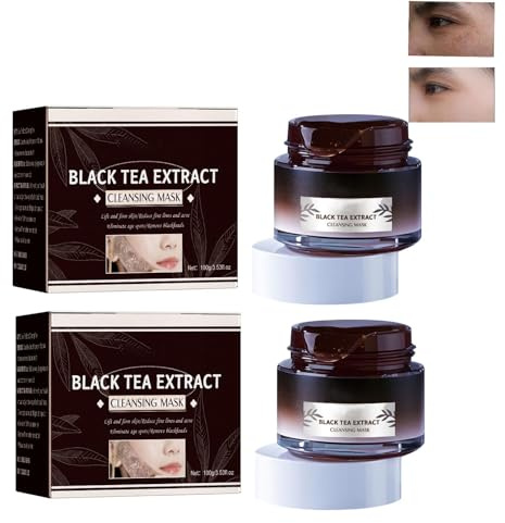 2 Pcs Tazo Black Tea Peel Off Mask, Herbal Refining Black Tea Skinning Face Mask, Black Tea Firming Overnight Mask, Blackhead Remover, Deep Cleaning Pores