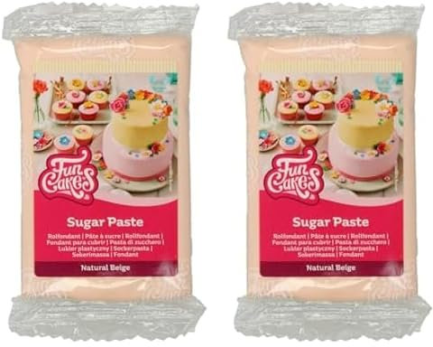 FunCakes Pasta De Azúcar Beige Natural 250 G (Paquete de 2)