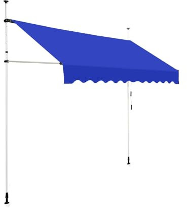Tende Da Sole Per Esterno,Tende da sole per esterno avvolgibili,tende da sole per esterno avvolgibili con Telaio in Alluminio,Manovella Manuale,Angolazione Regolabile,Per porta, portico, ponte ( Color