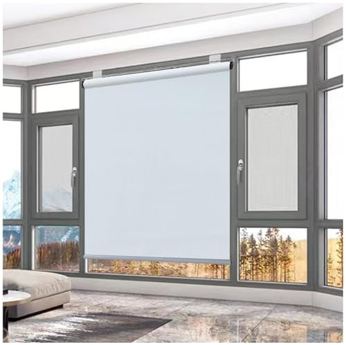 DLLY Sonnenschutzrollos Für Fenster, Thermo Verdunkelungsrollos Jalousien, Tragbare Fensterrollos, Verdunkelungsvorhänge, Seitenzugrollo, Uv-Schutz/hitzeschutz,white-150x200cm/59 * 79in