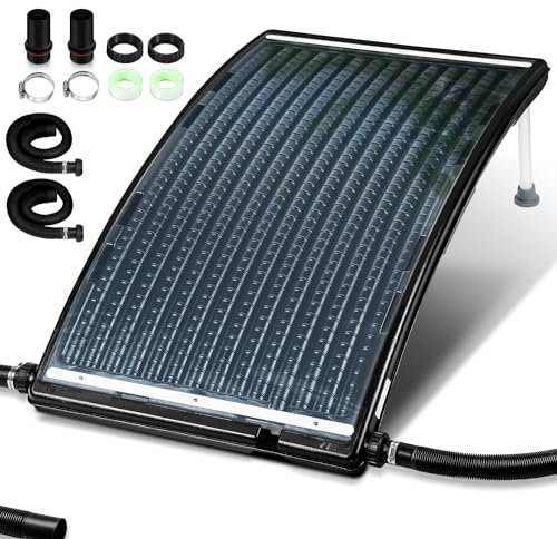Tysobes Poolheizung Solar, Sonnenkollektor Pool 110 x 65 x 36 cm, Solarheizung 10000 L/H, Ø 38-40mm Anschluss Solar Poolheizung Erweiterbar, Solarkollektor, Solaranlage für Warmwasser Pool