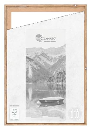 CLAMARO Schattenfugenrahmen SFR35, 100x130 cm, Eiche Altholz Silber | MDF-Holz Rahmenleiste, Schattenfuge ca. 7-8 mm, Metall Zackenaufhänger, inkl. Montagematerial, ohne Leinwand, Keilrahmen