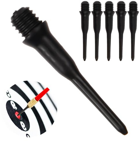 Rapidbok 100 Pièces Embout Flechette Pointe Plastique, Pointe Flechette Plastique, Pointe de Fléchette Souple, Pro Bout Fléchettes, Pointes de Fléchettes Souples de Rechange, Stable et Durable, Noir