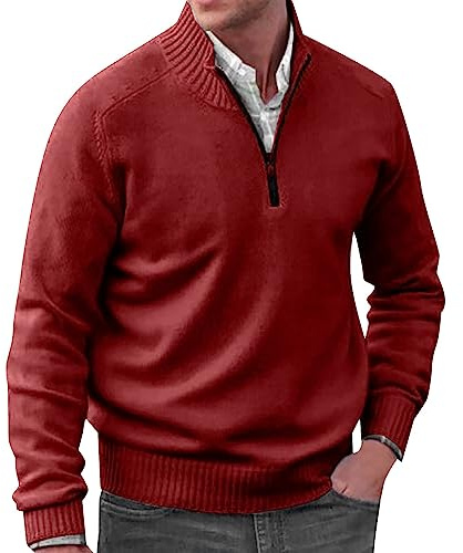 Jersey de Punto Cuello Pico Hombre Invierno,Chaqueta de suéter de Negocios Casual Otoño Y Invierno Manga Larga Abrigo Cárdigan De Punto Jerséis Premium Calentado Suéter Casual