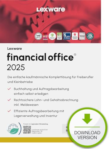 Lexware financial office Basis 2025 (365 Tage) Einfache kaufmännische Komplett-Lösung PC Aktivierungscode per Email