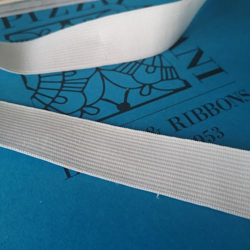 PIZZITALIANI Elastico per Cucito Bianco, Altezza 25mm X 5m, Piatto e Morbido, Made in Italy, Nastro Elastico merceria, Fettuccia Elastica, Passamaneria per Tessuti