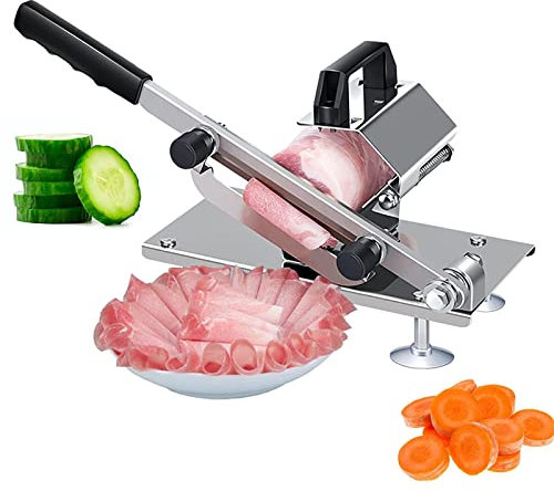 CWCQGH Cortadora de Carne para Uso doméstico o Comercial, cortadora de Carne congelada, máquina cortadora Manual de Carne fría, Cuchilla de Carne de Acero Inoxidable para Cordero de Res