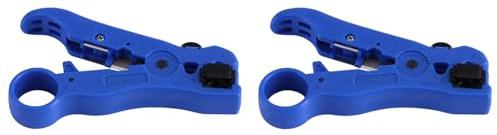 Haofy Paquet de 2 Outils de et de Dénudage de Câble Coaxial Lame de Dénudage Réglable pour Fils RG59/11/7/6 Multifonctionnel avec Dénudeur de Câble Rond et Plat Léger