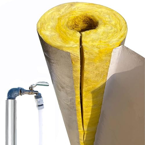 Aislamiento De Tuberías Para Exteriores, Tubo De Aislamiento, Laminado Tubo Aislamiento Lana De Roca Con Conductividad Térmica, Espesor: 30/50 MM, Longitud 1.0 M, Ignífugo/Anticongelante(76mm/3.0in*30