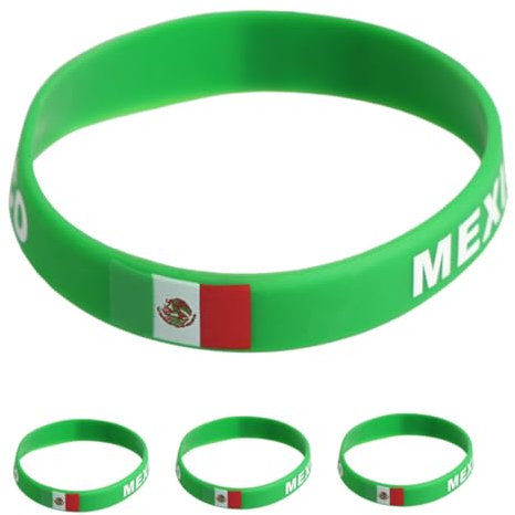LAPYAPPE 4stücke Teiliges Silikonarmband Mit Nationalflagge Mexiko Gummibänder Für Sport Und Feierlichkeiten Elastisch Langlebig Für Männer Und Frauen Souvenir Für Sportevents