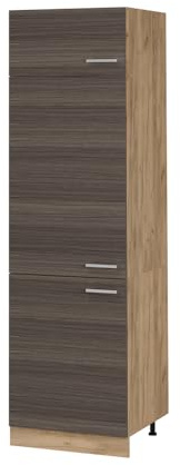Vicco Armadio frigorifero R-Line, Grigio nobile, 60 cm | 3 Ante · ✓ Vano per frigorifero · Piedini regolabili in altezza · 1 Ripiano · ✓ Liberamente combinabile