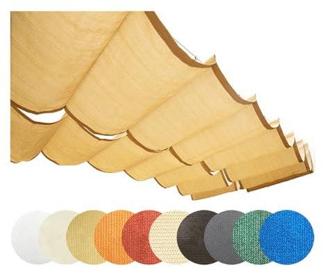 Housse d'ombrage rétractable sur mesure pour pergola pour patio extérieur avec auvent ondulé coulissant et voile pour terrasse, porche, cour et jardin – Housse de rechange pour protection solaire et
