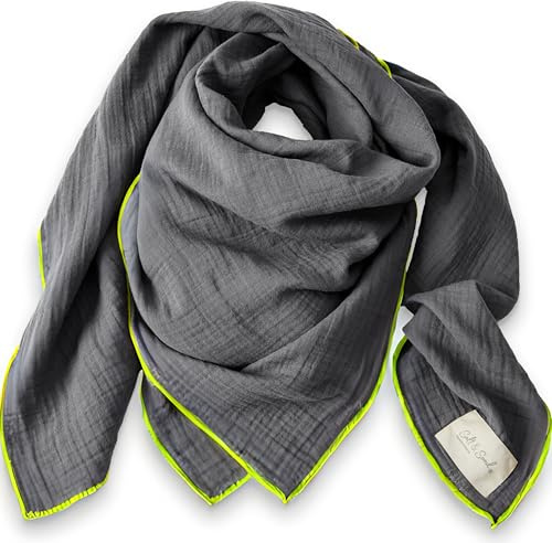 Salt & Sand Musselin Tuch Damen PREMIUM QUALITÄT/Schals & Tücher für Damen/Halstuch Damen/Musselin Schal Damen/Musselintuch Damen/Halstuch - ÖKO-TEX 100 - besonders hautfreundlich
