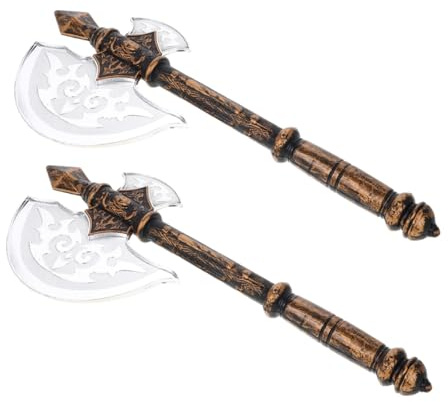 LRXIYODE 2piezas Juguetes De Halloween Hachas De Utilería Accesorios para Disfraz Vikingo