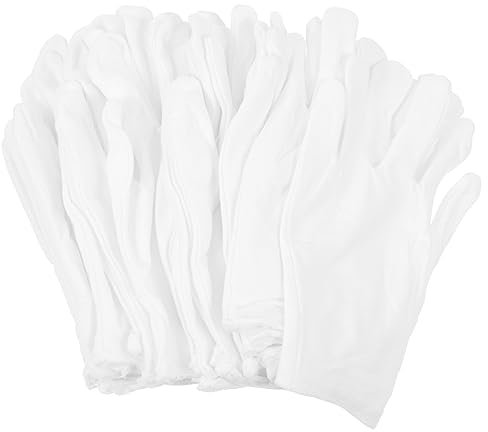 CALLARON 12pairs Elastic Cotton Hand Covers Watch Jewelry Check Gloves Men Gloves for Cleaning Household