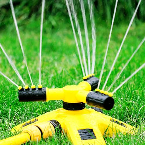 Garden Sprinklers for Lawns - Automatic Lawn Water Sprinkler, Sprinkler 360° 3 Arm Rotation Attachment for Garden Hose, Water Sprinkler Irrigation System for Plants Flowers Veggies (1PC)