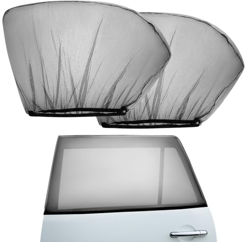 QWORK® 2 Piezas Parasol Coche, Extensible y Transpirable Protector Sol Coche, contra Rayos UVA, para mayoría de SUVs y Camiones