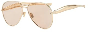 AOWVUTS Gafas de Sol Piloto Retro para Hombre y Mujer Vintage Gafa Clásicas con Doble Puente Gafas de Sol Años 70 Montura Metal Protección UV400 para Conducir Viajes (Champagne)