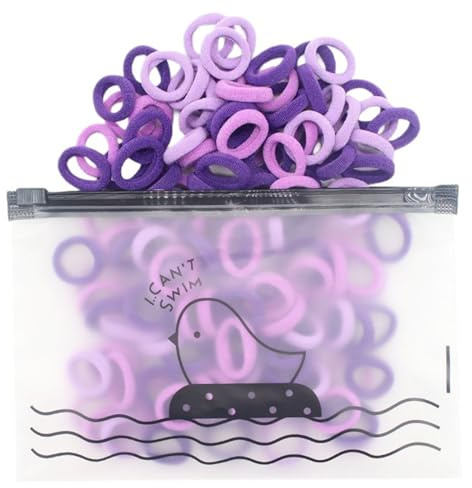 Haargummis für Damen und Mädchen, verschiedene Farben, elastische Haargummis, Pferdeschwanz-Halter für jede Frisur, weiches und kleines Haar, 100 Stück