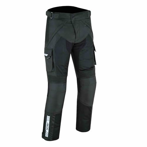 Herren Motorrad Textil Hose Biker Sommer Touring Adventure Sommer Hose belüftet Motorradhose Herren mit Protektoren Biker Quad Textil Hosen (DE/NL/SE/PL, Alphanumerisch, 5XL, Regular, Regular, BLACK)