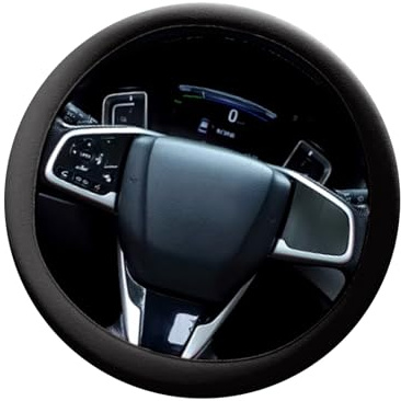 Hugwits Silicone Car Steering Wheel Cover, Anti-Slip & Wear-Resistant Universal Fit for 12.6-18.5 Wheel, Comfort Grip All Season Handle Cover, Universal for Most Cars (Black)