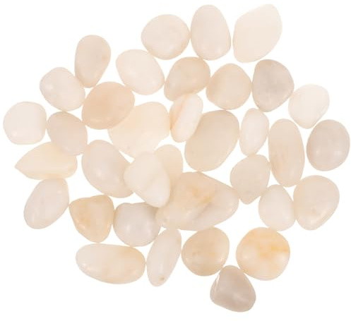 GANAZONO Aquarium Stones Blanc Naturel Gravier Décoratif Lisse pour Aquarium et Jardin Cailloux Polies pour Terrarium et Bassin pour Décoration Extérieure