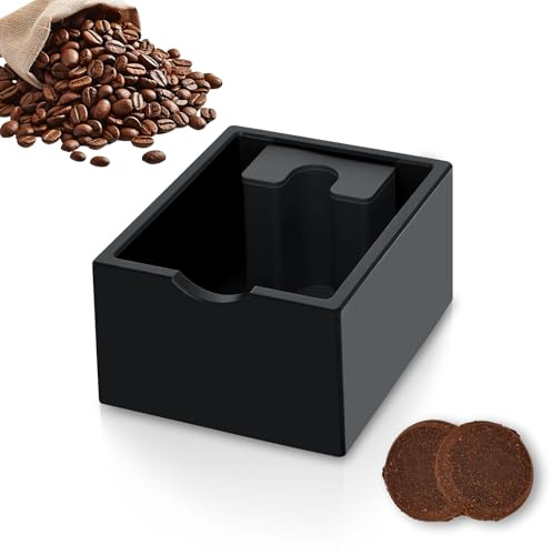 Msiud Knock Box per Caffè 2 in 1 Capacità 15 Tazze in ABS Silenzioso | Tappetino Antiscivolo in Silicone Facile Pulizia Adatto per Casa Bar Ristorante Ampia Capacità Pratico Raccolta Fondi