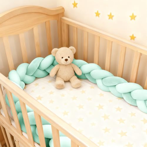 PTKG Cuscino con Nodo,Cuscino Nodo Paracolpi Letto,Antisoffoco Treccia Culla per La Decorazione della Stanza,per Letto Paracolpis Sponda,Sponde Anticaduta Serpente,N33,300CM