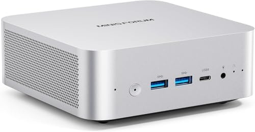 MINISFORUM AI X1-255 Mini PC AMD Ryzen 7 255 (8C/16T, up to 4,9 GHz), 32 GB DDR5 RAM 512 GB M.2 SSD,HDMI/DP/USB4 (4K@120 Hz), Dual Speaker/DMIC,USB-A X 3, 2.5G LAN, Wi-Fi 7/BT5.4