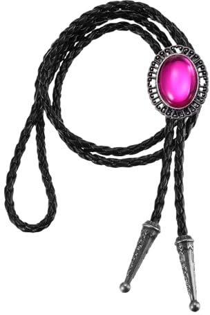 PATIKIL Bolo Tie Per Uomo, Cravatta Western In Pelle Cowboy Collana Bolo Tie Con Pietra Cravatta Con Corda In Pelle Bovina Per Donne Uomini Costume Accessori Vintage Tradizionali,