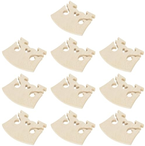 Vaguelly Puente de Violín de Madera de Arce Macizo Forma Corazón Kit 10 Piezas para Reemplazo y Accesorios Herramienta para Puente de Violín Uso en Mantenimiento y Reparación