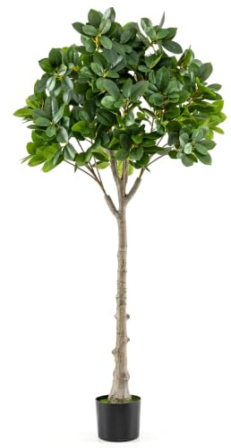 COSTWAY Pianta Finta, Ficus Finto da Interno e Esterno (140 cm)