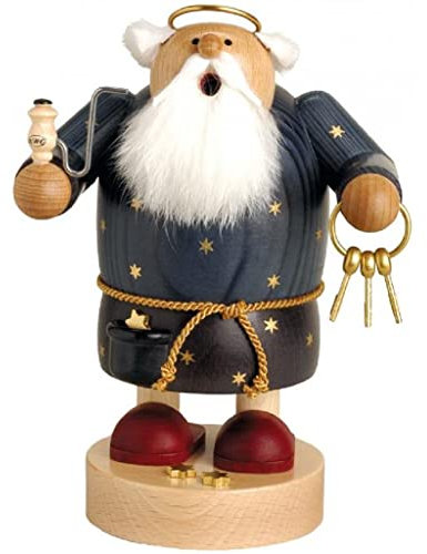 KWO St. Peter Smoking Man Figurine, Wood, Multi-Colour, 30 x 30 x 19 cm