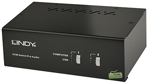 LINDY 2 P. DVI Dual Link & Head KVM Sw.Pro Audio USB 2 ohne Kabel, schwarz