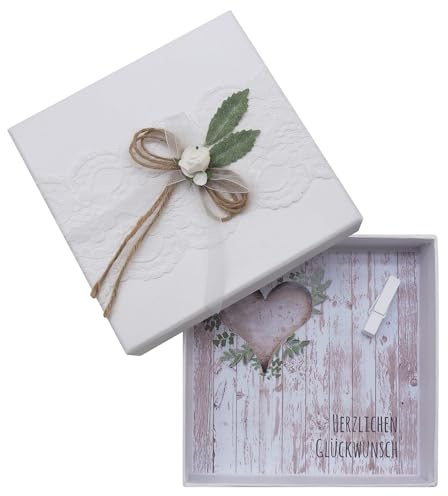ZauberDeko Geldgeschenk MIRA Verpackung Vintage Weiß Hochzeit Hochzeitsreise Urlaub Geburtstag