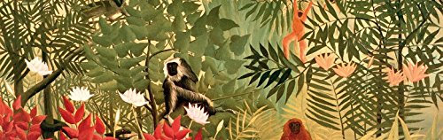 1art1 Henri Rousseau Tropischer Wald Mit Affen, 1910, 1-Teilig Selbstklebende Fototapete Poster-Tapete 240x75 cm
