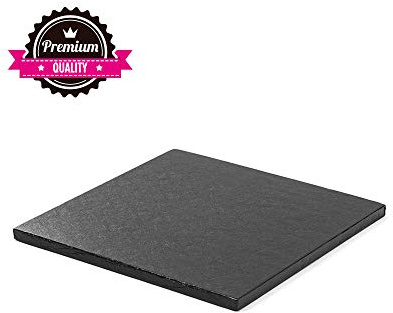 Decora 0931771 QUADRATISCHE TORTENPLATTE SCHWARZ 30 X 30 X H 1,2 cm