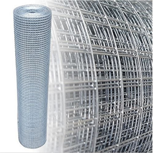 Volierendraht Verzinkt 4-Eck Drahtgitter, 25m, 0,70mm | Maschenweite 12x12mm, Verzinkter Stahl