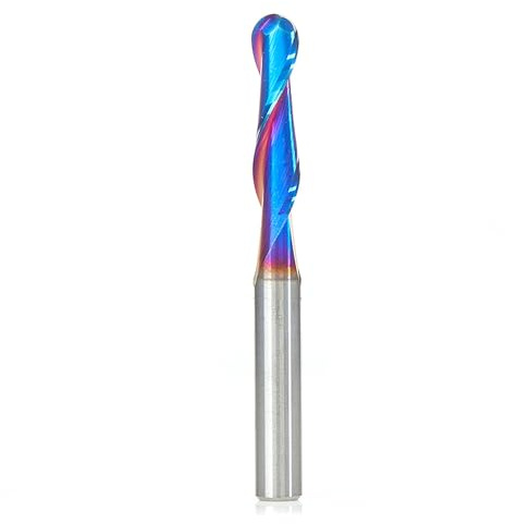 Amana Tool Solid Carbide Up-Cut Ball Nose Spiral Router Bit for Wood, Plastic, MDF, Foam, 46376-K, 1/4 Dia x 1 Inch x 1/4 Shank Spektra Extreme Tool Life Coated