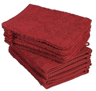 10er Pack Waschhandschuhe Waschlappen Größe 15x21 cm in Rot 100% Baumwolle | Wellnessbereich, Welness, Bad, Badetücher, Badetuch, Gäschenk, Geschenkideen, Wasch-handschuh Seif-tuch Gesicht-tuch