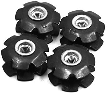 sourcing map Flanged Headset Sternmutter 4 STK Für 28.6mm Fahrrad Gabel | Metall, Einzigartige Geflanschte Sternform, Haltbar Und Leicht, Zum Einsetzen In Ein Federgabel-Lenkrohr