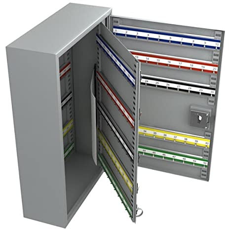 Basi® SS 100 PZ Schlüsselschrank - Stahl grau, für Profil-Halbzylinder (200 Haken)