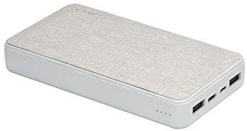 Denver PBS-15004 Externer Akku, wiederaufladbar, Kapazität 15000 mAh, Dual-USB-Ausgang zum Aufladen von 2 Telefonen, Dual-Eingang zum Laden des Akkus (USB-C + MicroUSB)